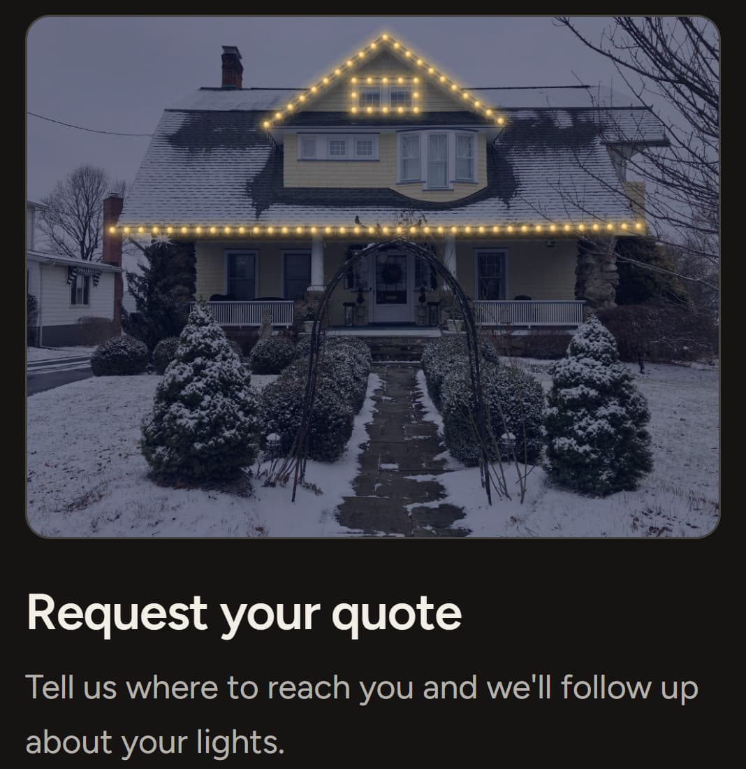 The visualizer's quote screen on a phone: the design above the heading “Request your quote”, with no price shown.
